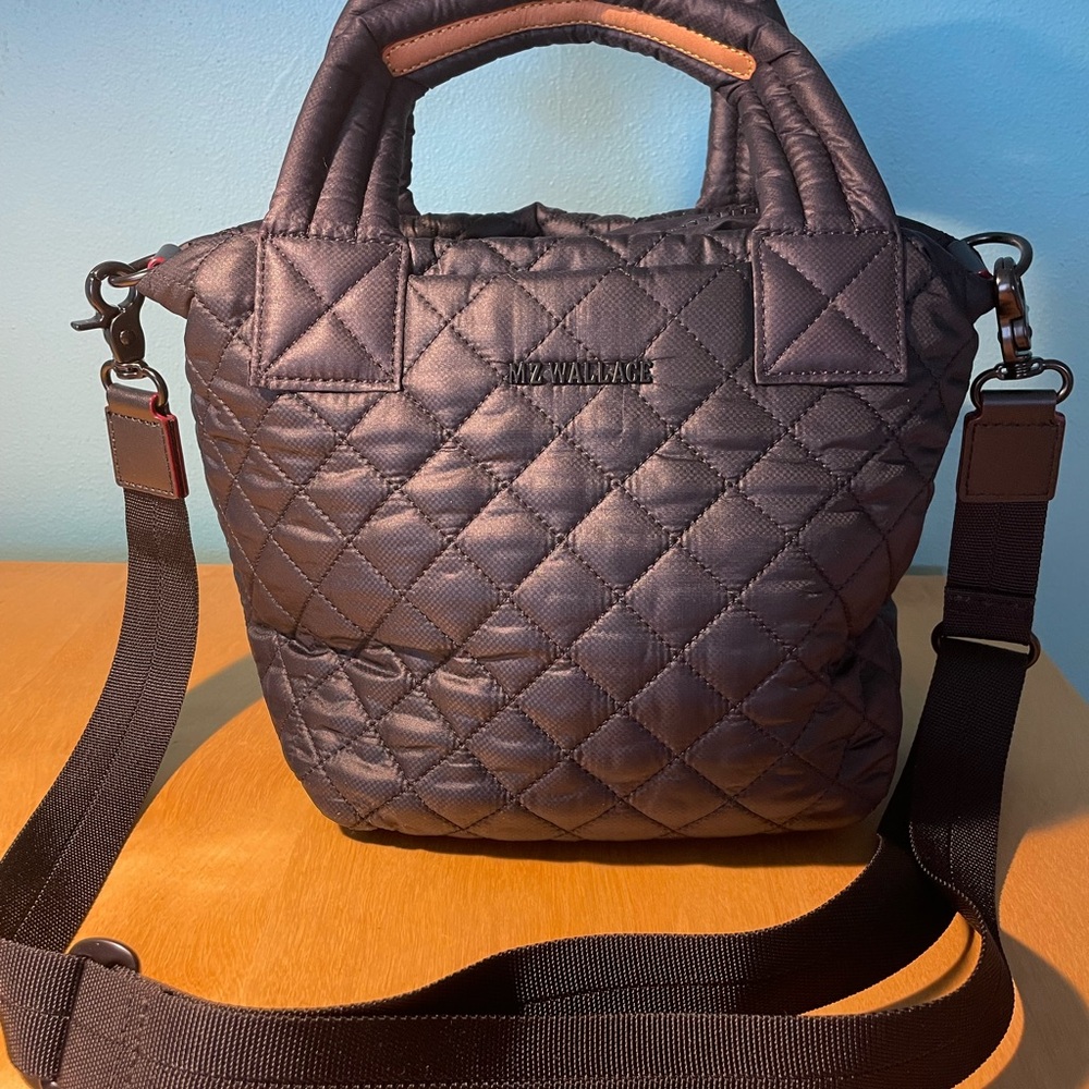 MZ Wallace Black Quilted Crossbody Bag